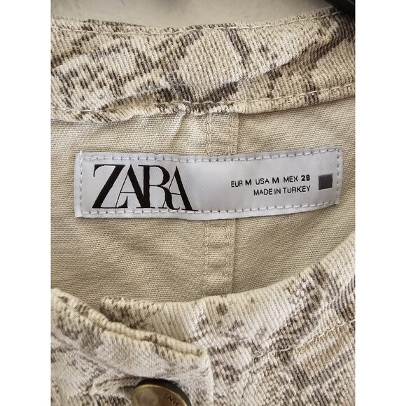 ZARA Women's Denim Animal Print Jacket Size Medium - Picture 3 of 8